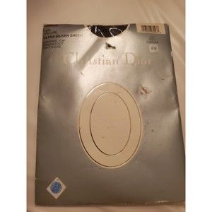 Christian Dior Aubergine Sz 2 Pantyhose Ultra Silken Sheer Control Top 4479